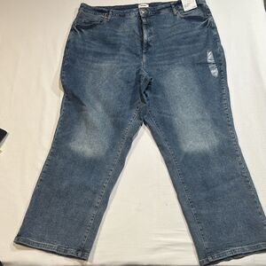 NEW Sonoma Goods For Life High-Rise Straight Blue Jeans Plus Size 24W Stretch